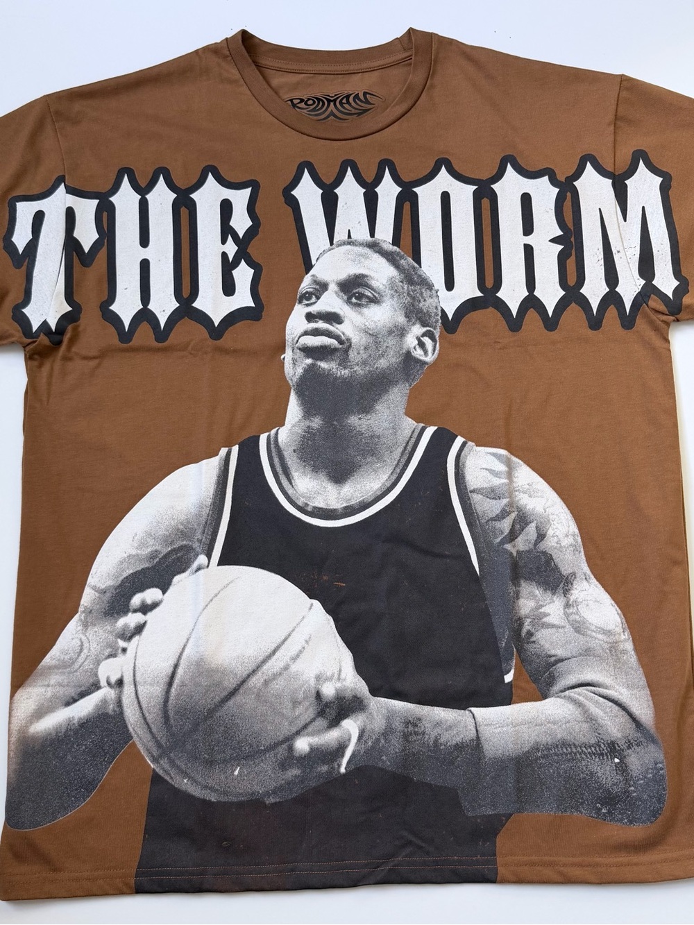NWT Dennis Rodman The Worm Brown Graphic Basketball Tee